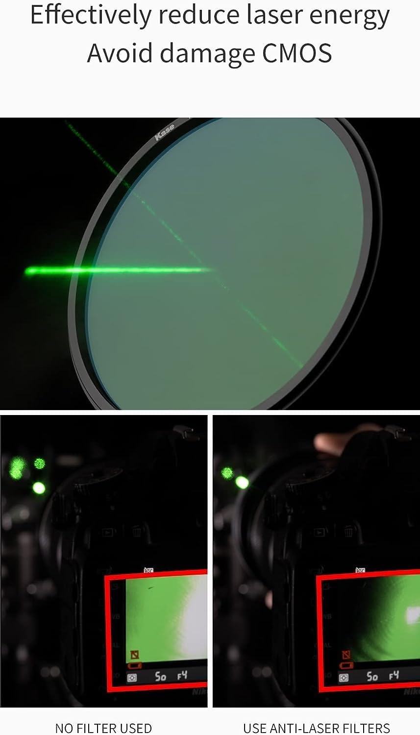 Kase Revolution Anti-Laser Filter Magnetic Shockproof Tempered Optical Glass Incl Adapter (82mm)