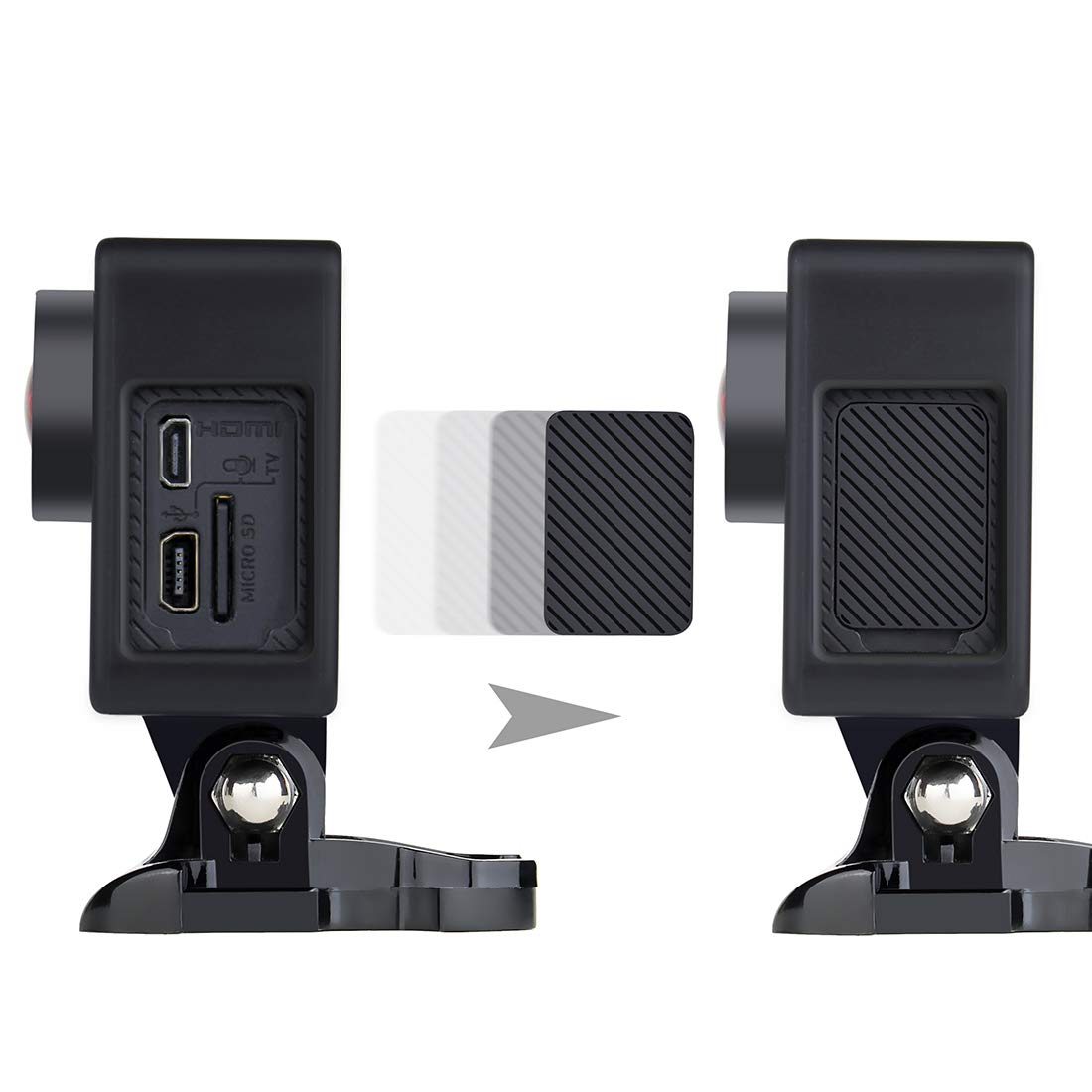 GEPULY Frame Mount Protective Housing Case with Bracket Accessories and Lens Cap for GoPro Hero 3, Hero3+, Hero 4 Black Silver Cameras