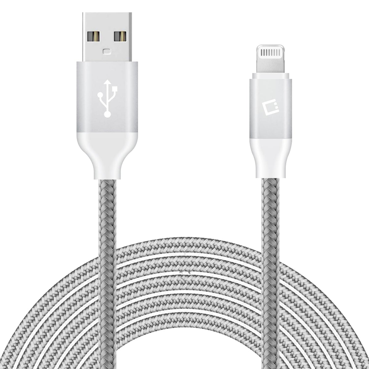 Cellet Phone Charger, USB Lightning 8 Pin Data Sync and Charge Cable - Heavy Duty Nylon Braided 10 ft. Cord Compatible for Apple iPhone 13 Pro Max, 13