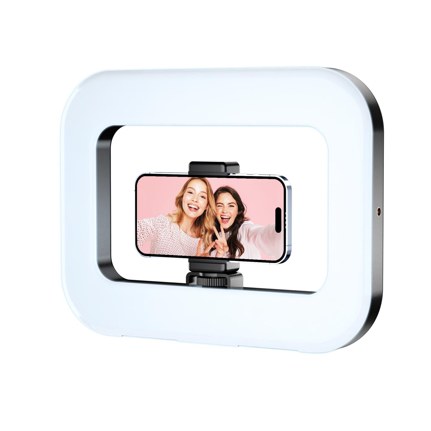 Smartphone Video Rig with Rechargeable Light, Handheld Ring Light for Phone, Phone Stabilizer for Video Recording, Camera, Selfie, Make up