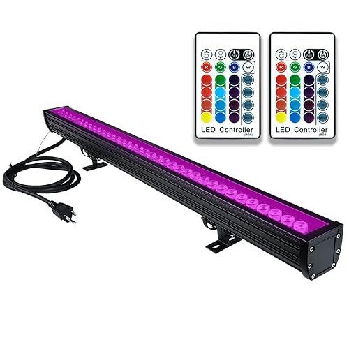 Wall Washer LED Lights,108W RGBW Color Changing LED Strip Lights with RF Remote,120V, 3.2ft/40 "Linear RGB LED Lights Bar for Outdoor/Indoor Lighting