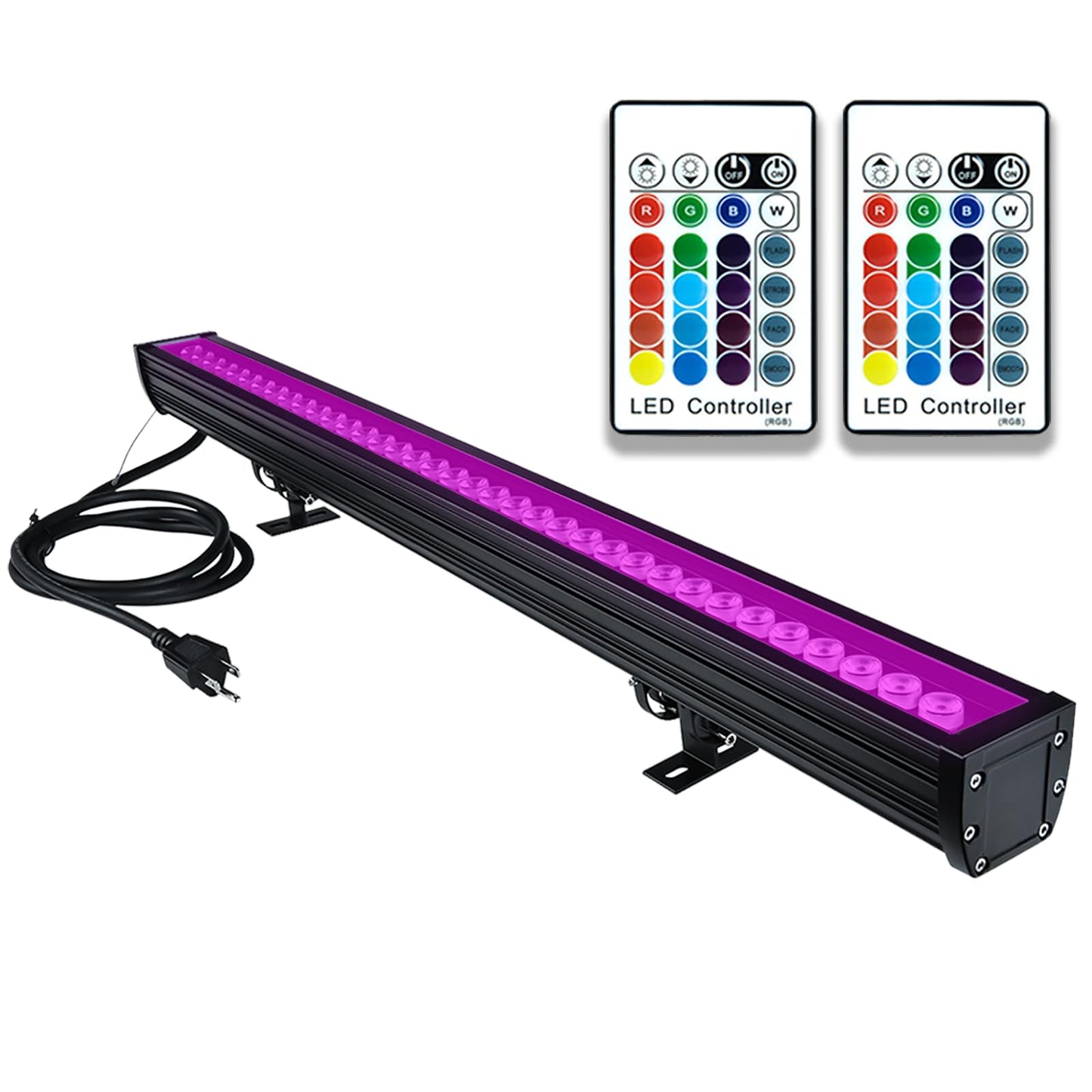 Wall Washer LED Lights,108W RGBW Color Changing LED Strip Lights with RF Remote,120V, 3.2ft/40 "Linear RGB LED Lights Bar for Outdoor/Indoor Lighting