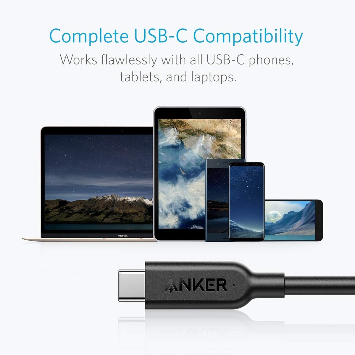 Anker USB-C to USB-C 3.1 Gen 2 Cable (3ft) with Power Delivery, for iPhone 15Pro/15ProMax/15/15Plus Apple MacBook, Huawei Matebook, iPad Pro 2020