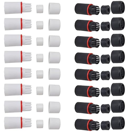 ThtRht 16 Set RJ45 Plug Waterproof Cap Protector Outdoor Ethernet Weatherproof End Cover for PoE Combiner Splitter Adapter Injector Kit Network IP