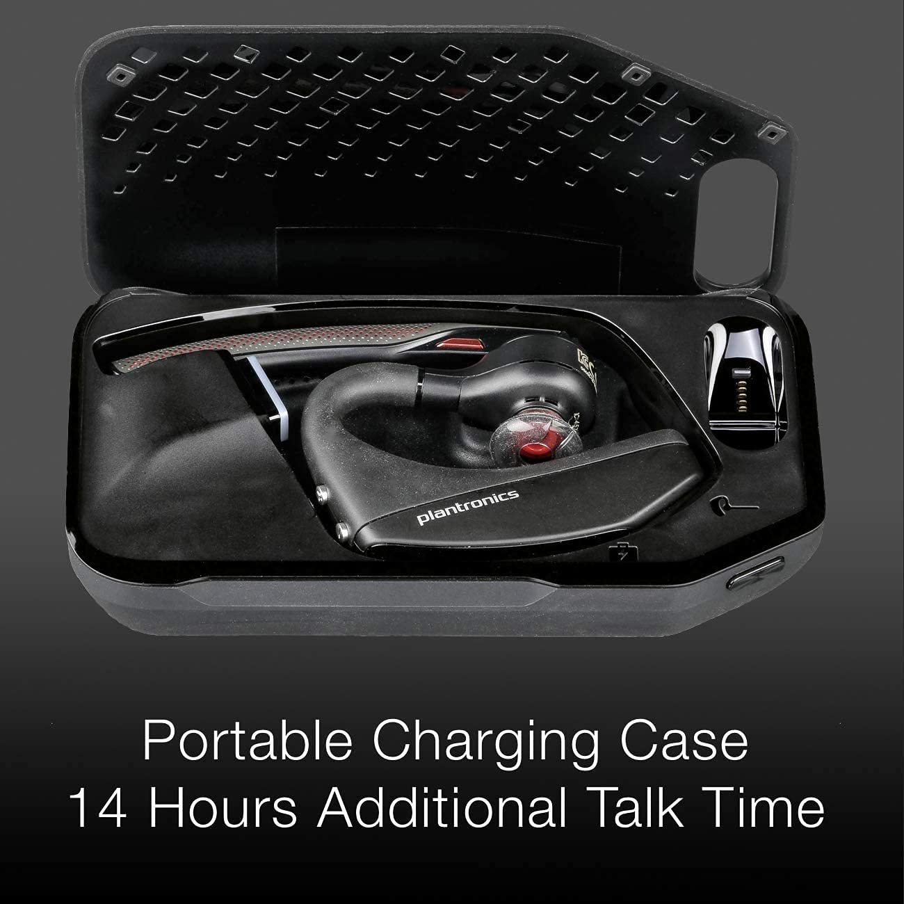 Plantronics 206110-01 (Poly) 5200-UC Bluetooth Headset Bundle. Includes Headset, Charging case, Wall Plug, earpieces and Yismo Water-Resistant Carry…