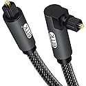 EMK 90 Degree Toslink Optical Cable 360 Degree Free-Rotating Plug Fiber Optic Cable S/PDIF Toslink Male to Male for Home Theater, Sound Bar, TV, PS4