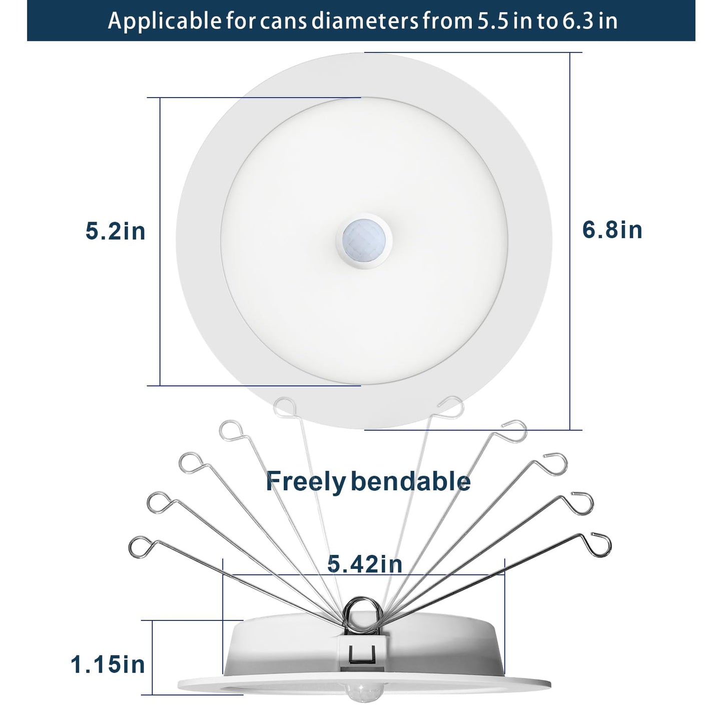 seami Motion Sensor Downlight, Dusk to Dawn Security 6 Inch Led Recessed Night Lights,17W Equivalent 100W 5800K Daylight, Indoor Motion Activation