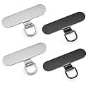 Qyoocom 0.4mm Ultra Thin Phone Lanyard Tether Pads, 4 Pack Stainless Steel Universal Strap Adapter, No Adhesive Tear Resistant for Full-Cover Cases
