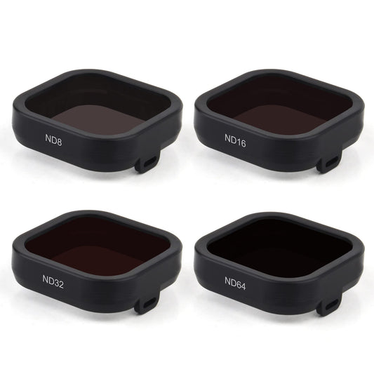 GEPULY 4 Pack Camera Lens Filter ND8 ND16 ND32 ND64 for GoPro Hero 12/11/10/9 Black, Neutral Density Lens Filters, Multi Coated Optical Glass, Lens