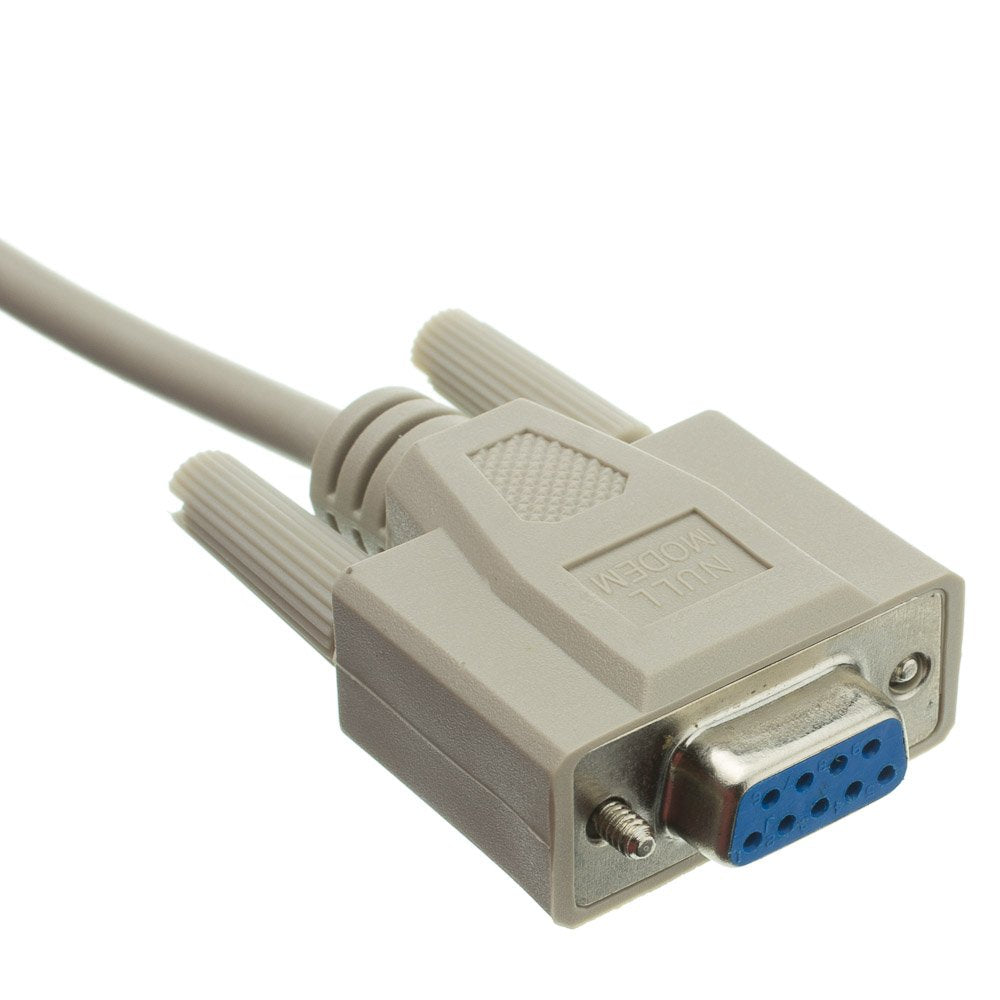 CableWholesale Null Modem Cable, DB9 Male to DB9 Female Serial Cable, UL Rated, 8 Conductor, Beige, DB9 Serial Null Modem Cable Male to Female, 10