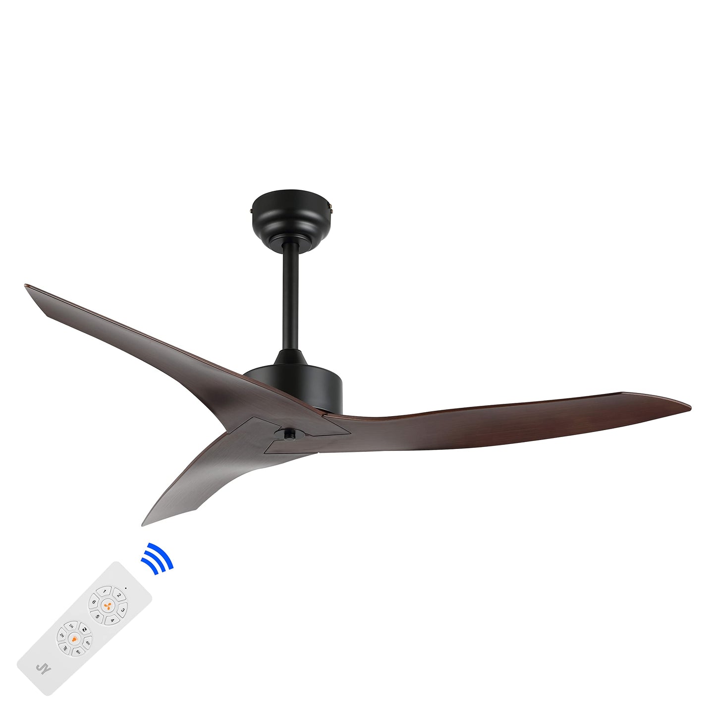 JONATHAN Y Aldrin 50" Quiet 6-Speed Fan, Neutral Brown Wood Finish