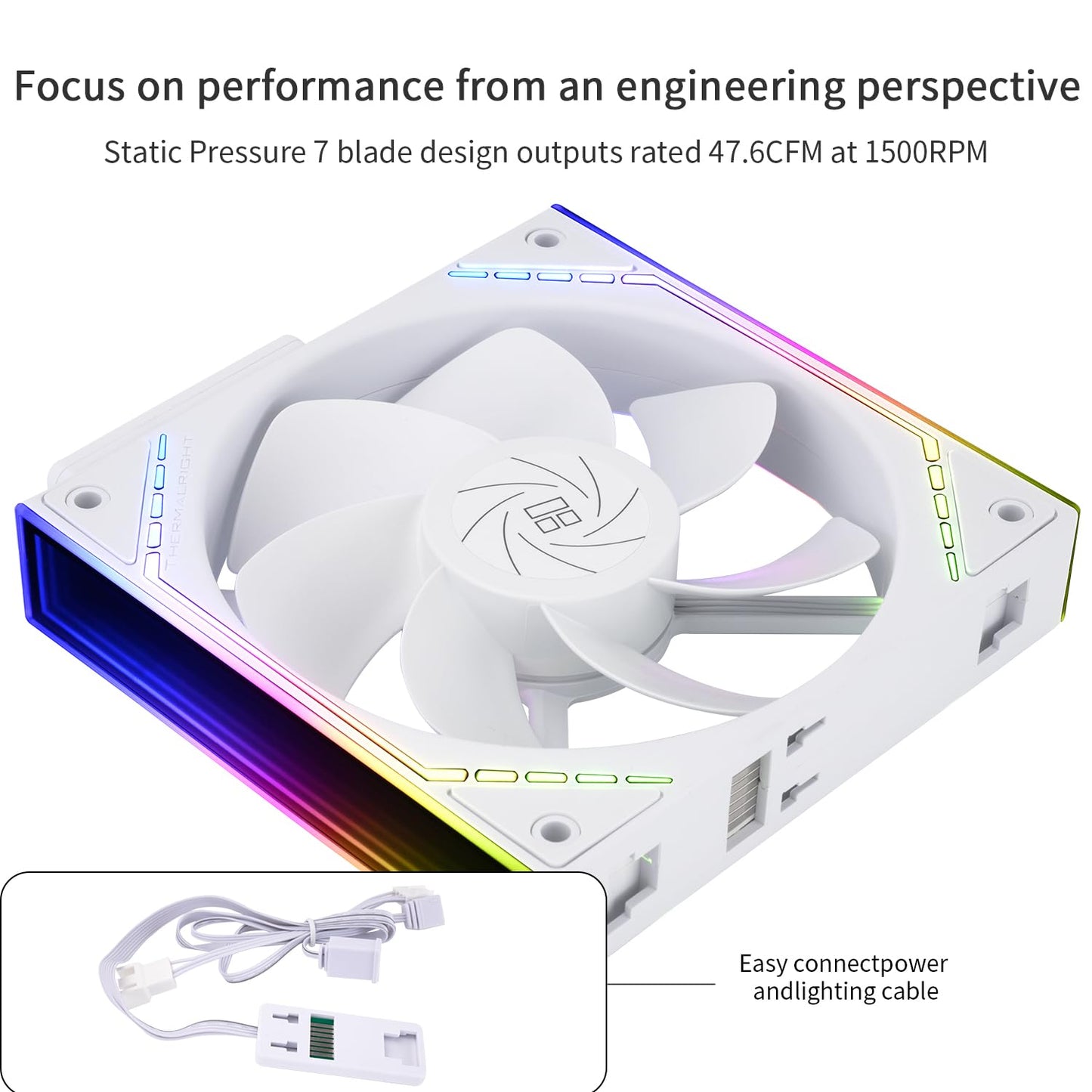 Thermalright TL-M12QRW Case Fan-120mm Quiet,Wireless Splicing Building Block CPU Fan Reverse,Infinity Mirror ARGB Lighting Effects,New Power Chip