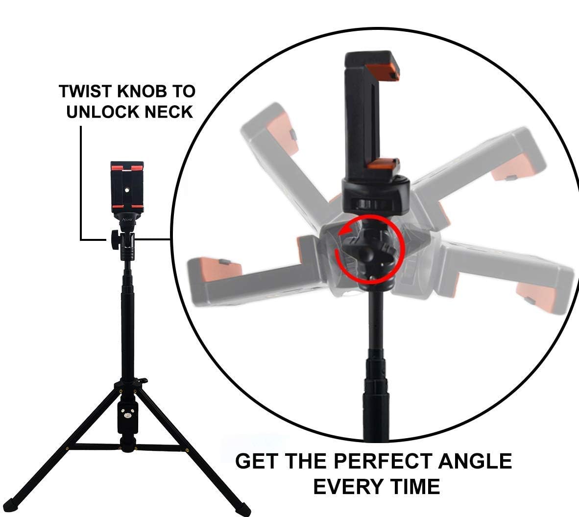 Acuvar Inch Elite Series Professional Heavy Duty Tripod Tall Adjustable DSLR Camera & Camcorder Tripod Stand -Stable Aluminum (54" Inch)