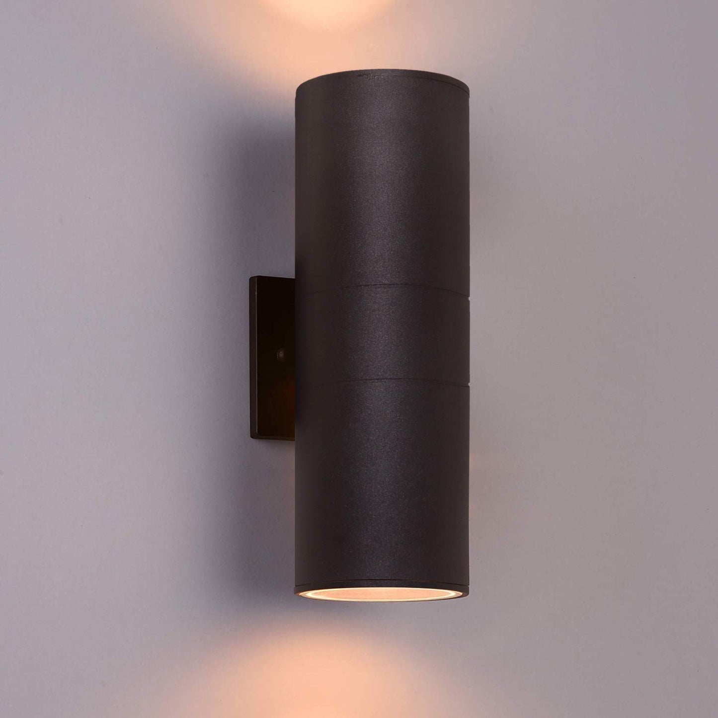 wowlite Outdoor Wall Light, Exterior Lighting, Matte Black Waterproof Wall Mount Cylinder Design, Up Down Light Fixture for Porch, Backyard and Patio