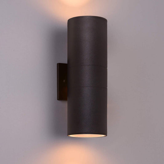 wowlite Outdoor Wall Light, Exterior Lighting, Matte Black Waterproof Wall Mount Cylinder Design, Up Down Light Fixture for Porch, Backyard and Patio