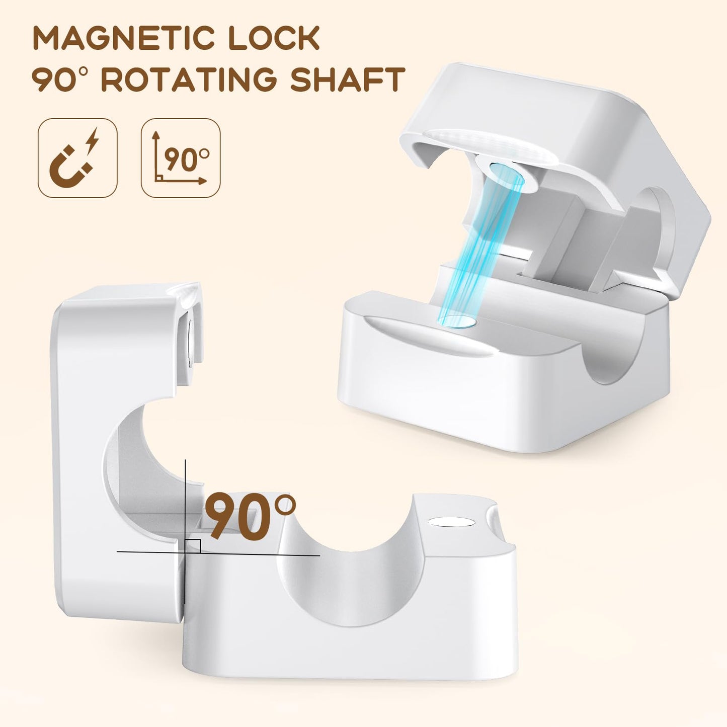 6 Pack Magnetic Cord Organizer, FlyCoco Cable Management Clips for Desk Phone Charging Cable Storage Holder, Cable Clips Organizer for Office Desk