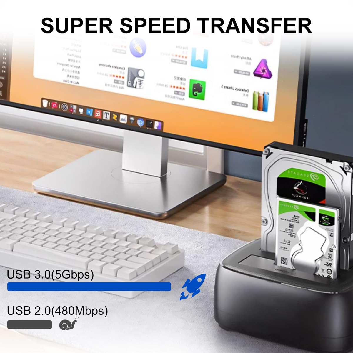 Yeung Qee USB 3.0 A to USB B Cable 3 ft,Nylon Braided USB 3.0 Cable Type A Male to B Male Printer Cable Compatible with Docking Station, External Hard