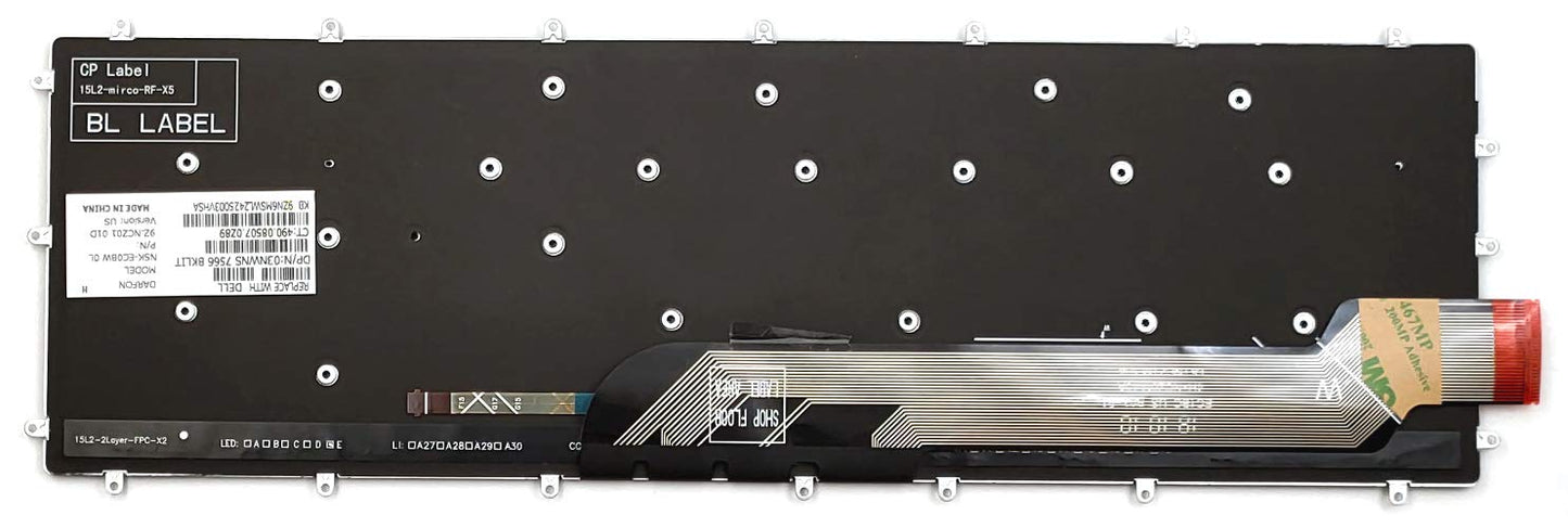 Replacement Red Backlit Keyboard for Dell G3-3579 G3-3779 G5-5587 G7-7588 Gaming Laptop