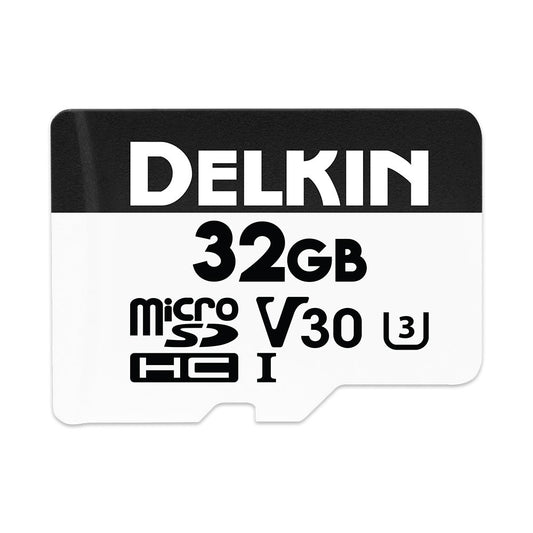 Delkin Devices Hyperspeed 32GB Micro SD Card with Adapter - 100MB/s Read, UHS-I (U3, V30), 4K & Full HD for Smartphones, Tablets, GoPro, and Dash Cam