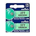 Murata 377 SR626SW Battery 1.55V Silver Oxide Watch Button Cell - Replaces Sony 377 (2 Batteries)