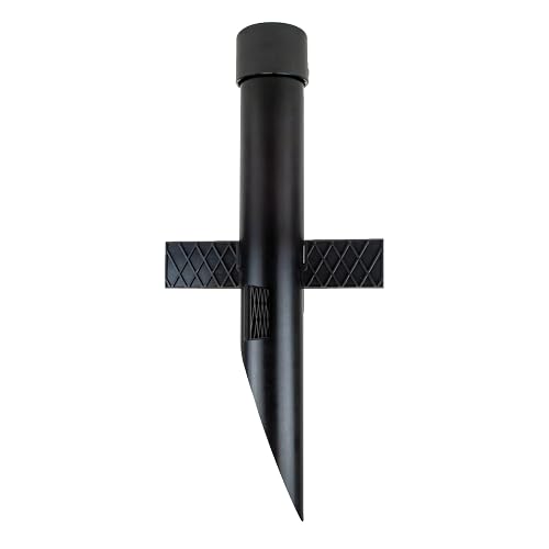 17" Outdoor Landscape Lighting Mounting Post - Heavy Duty ABS Ground Stake with Stabilizing Wings & 1/2" NPT Threaded Cap for Flood Lights, Spotlights