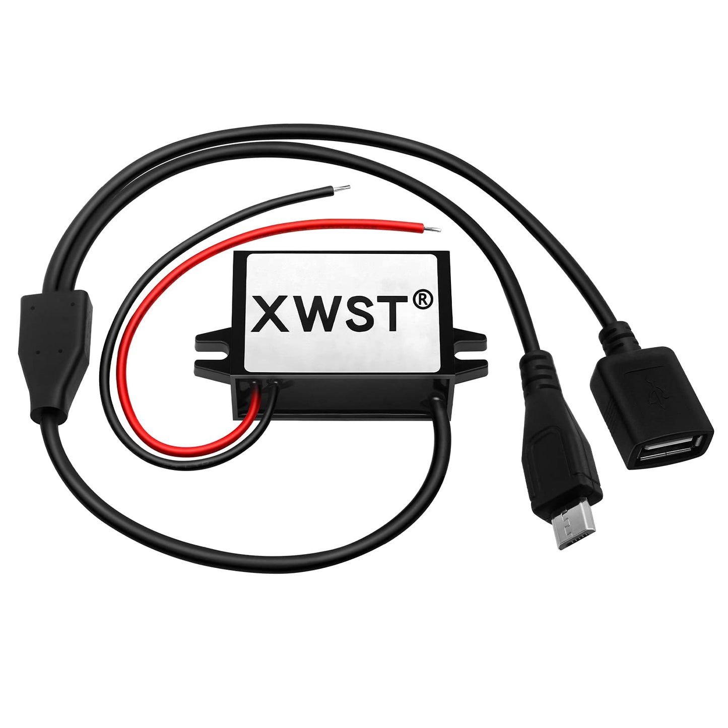XWST DC DC 8-85V to 5V USB Converter 12V 24V 36V 48V 60V 72V to 5V 3A 15W with Micro and USB Output Power Adapter Converter Voltage Buck…