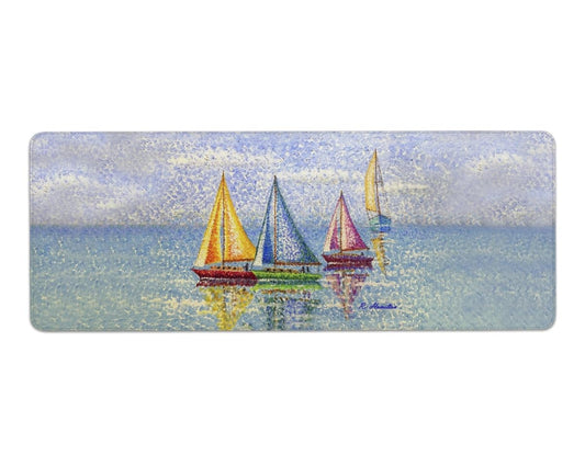 Betsy Drake GP1354 31.5 x 11.8 in. Sailboat Colors Gaming Mousepad & Bar Mat