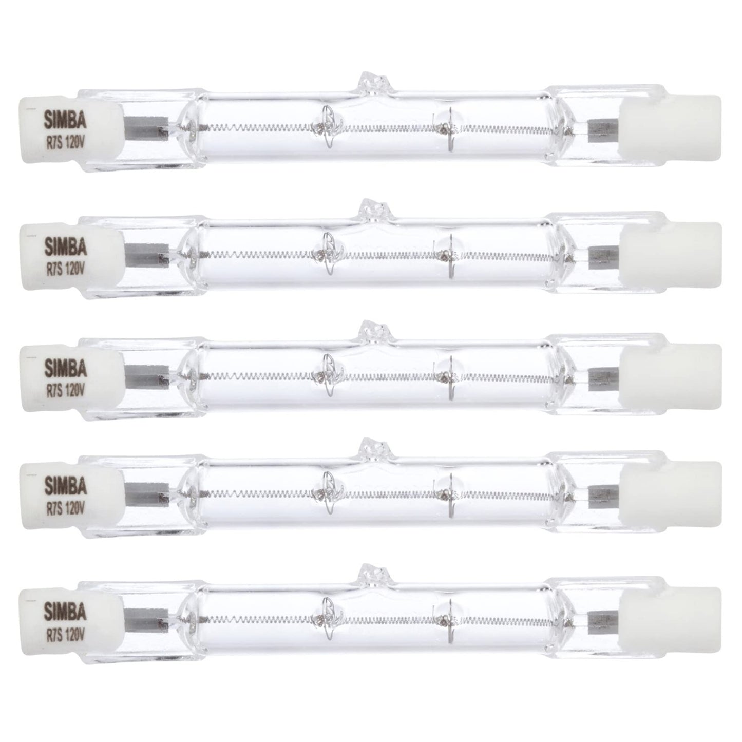 Simba Lighting Halogen R7S 78mm T3 100W Dimmable 800lm 120V, 2700K, 5 Pack