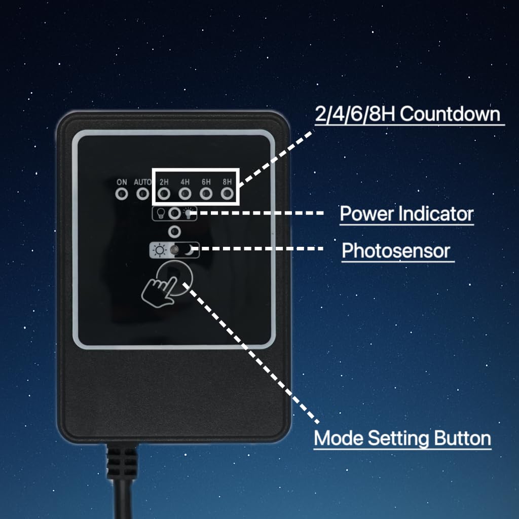 Wohenhao 100W Low Voltage Landscape Transformer, 100-240V AC to 12V DC Transformer with Timer and Photocell, Dusk to Dawn and 2/4/6/8H Countdown Timer