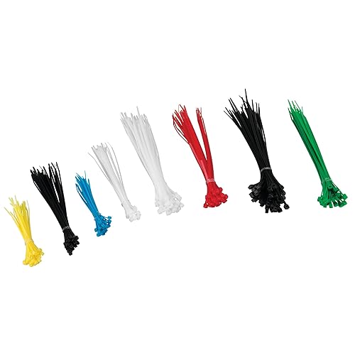 Performance Tool W2918 250pc Varying Colors and Lengths Cable Ties Pack