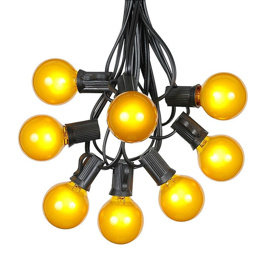 G40 Patio String Lights with 25 Yellow Globe Bulbs - Hanging Garden String Lights - Vintage Backyard Patio Lights - Outdoor String Lights - Market