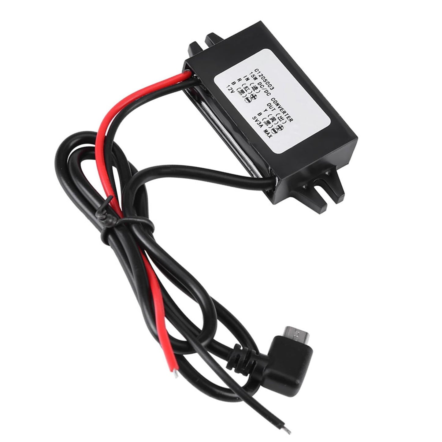 DC-DC 12V to 5V 3A Micro USB Converter Voltage Step Down Regulator Waterproof Power Converters for Car Smartphone (Converter 2)