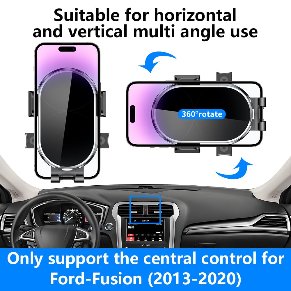 YEGZA Car Phone Holder for Ford Fusion 2013 2014 2015 2016 2017 2018 2019 2020 Auto Accessories Navigation Screen Bracket Interior Decoration