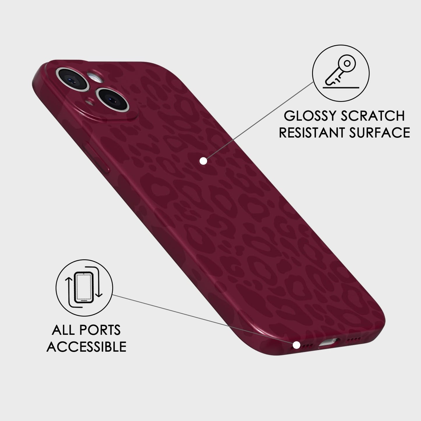 Svanove for iPhone 13 Mini Case Cheetah Print Phone Case, Cute Y2K Leopard Pattern Cases Hard Shell Plastic for Women Girls, Girly Aesthetic Animal