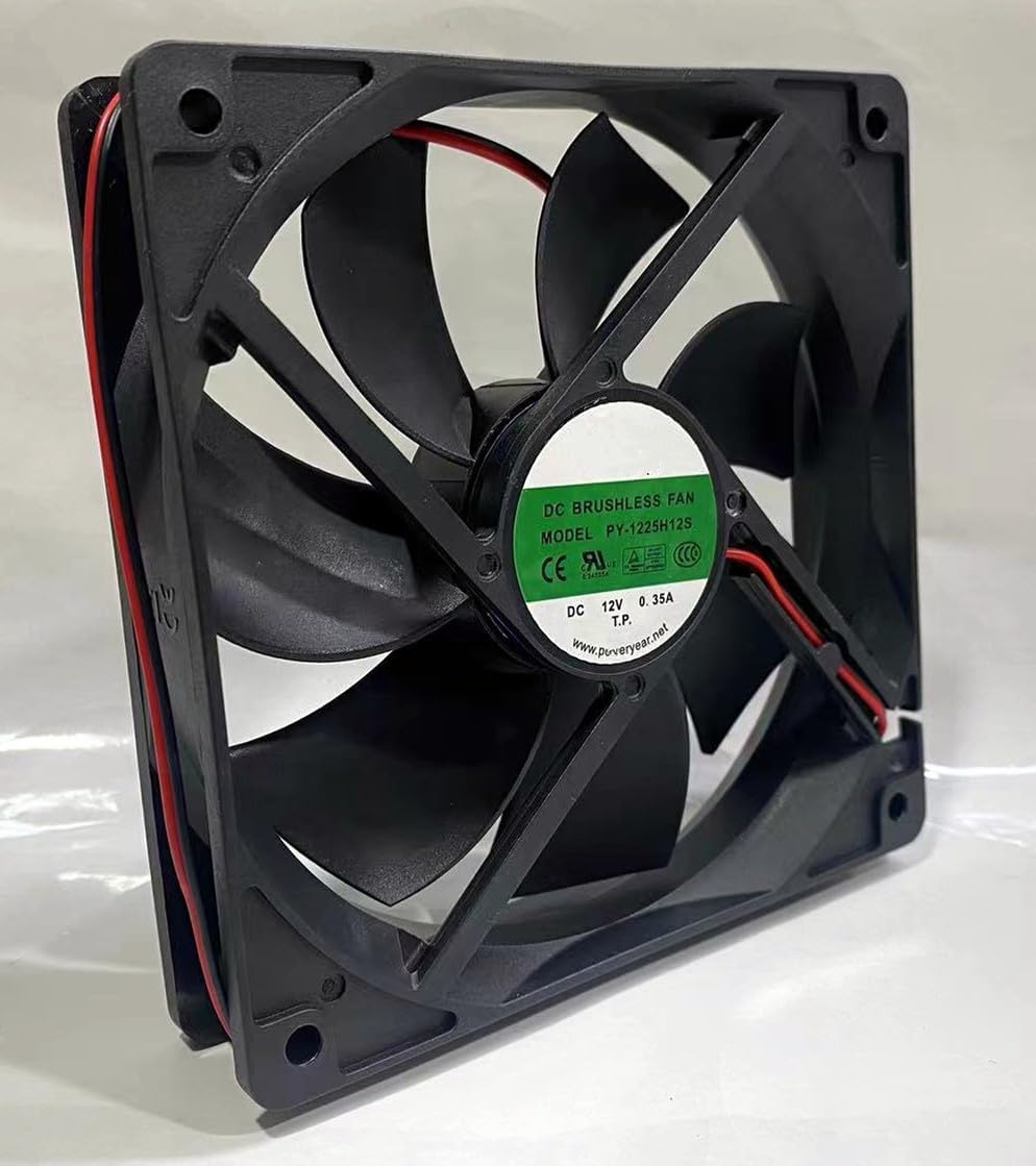 Qideyipe PY-1225H12S Ice Maker Fan PY-1225H12S DC Fan PY-1225H12S DC12V 0.35A 12CM 120×25mm 2-Wire Cooling Fan