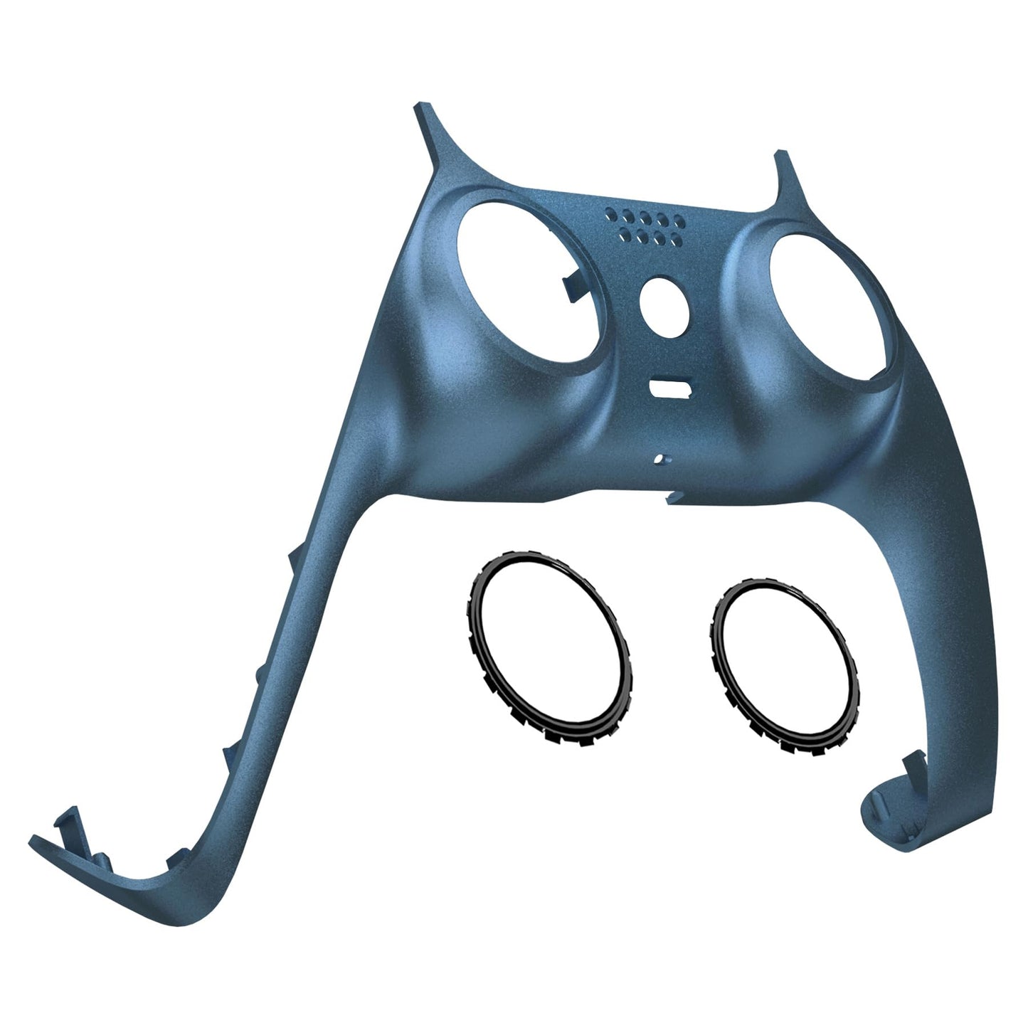 eXtremeRate Metallic Regal Blue Decorative Trim Shell Compatible with p s 5 Controller, DIY Replacement Clip Shell, Custom Plates Cover Compatible