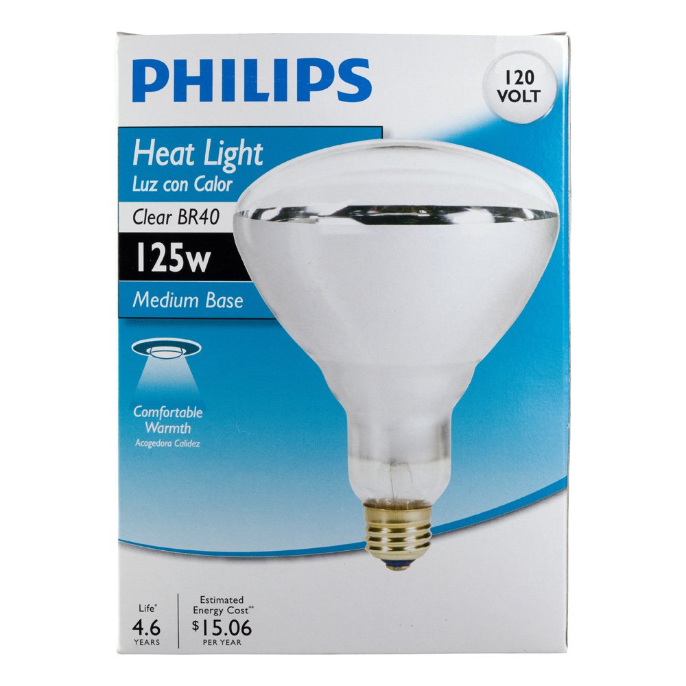 Philips LED 416750 Heat Lamp 125-Watt BR40 Clear Flood Light Bulb Warm White