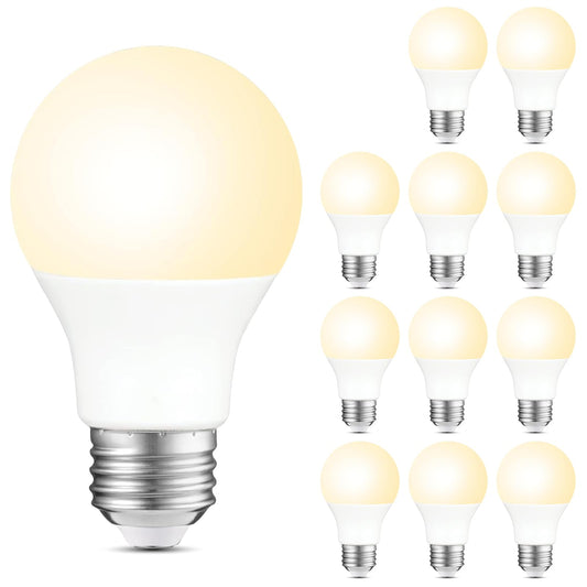 Sigalux 12 Pack A19 LED Light Bulbs Dimmable, 60W Equivalent 750 Lumens, 2700K Soft White, E26 Base, 8W Energy Saving, 15000 Hour Lifespan, CRI 80+