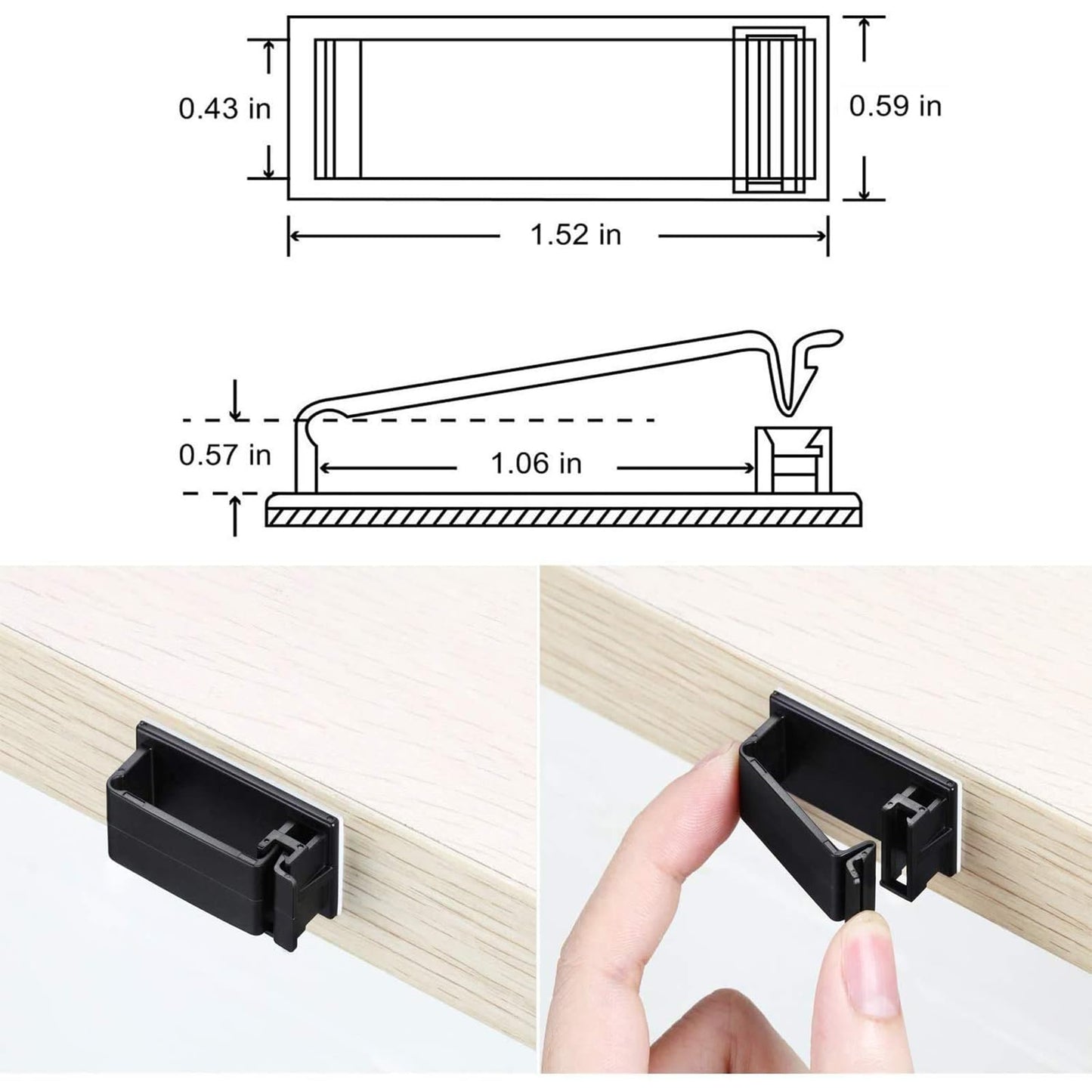 50Pcs Self Adhesive Cable Management Clips,Cable Organizers Wire Clips Cord Holder for PC Laptop Ethernet Cable Desktop Home Office(1.52’’ x 0.59’’ x