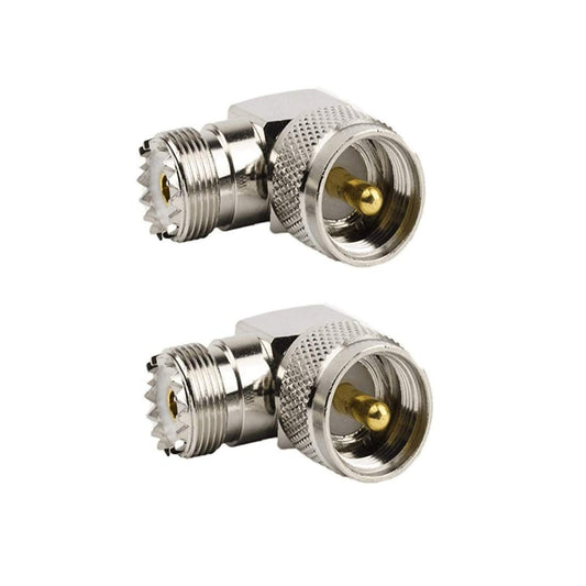 bnafes UHF Male PL259 to Female SO239 RF Coaxial Adapter, UHF 90°Right Angle Connector, F Type Female to Male Connector for CB Radio Antenna, Wireless