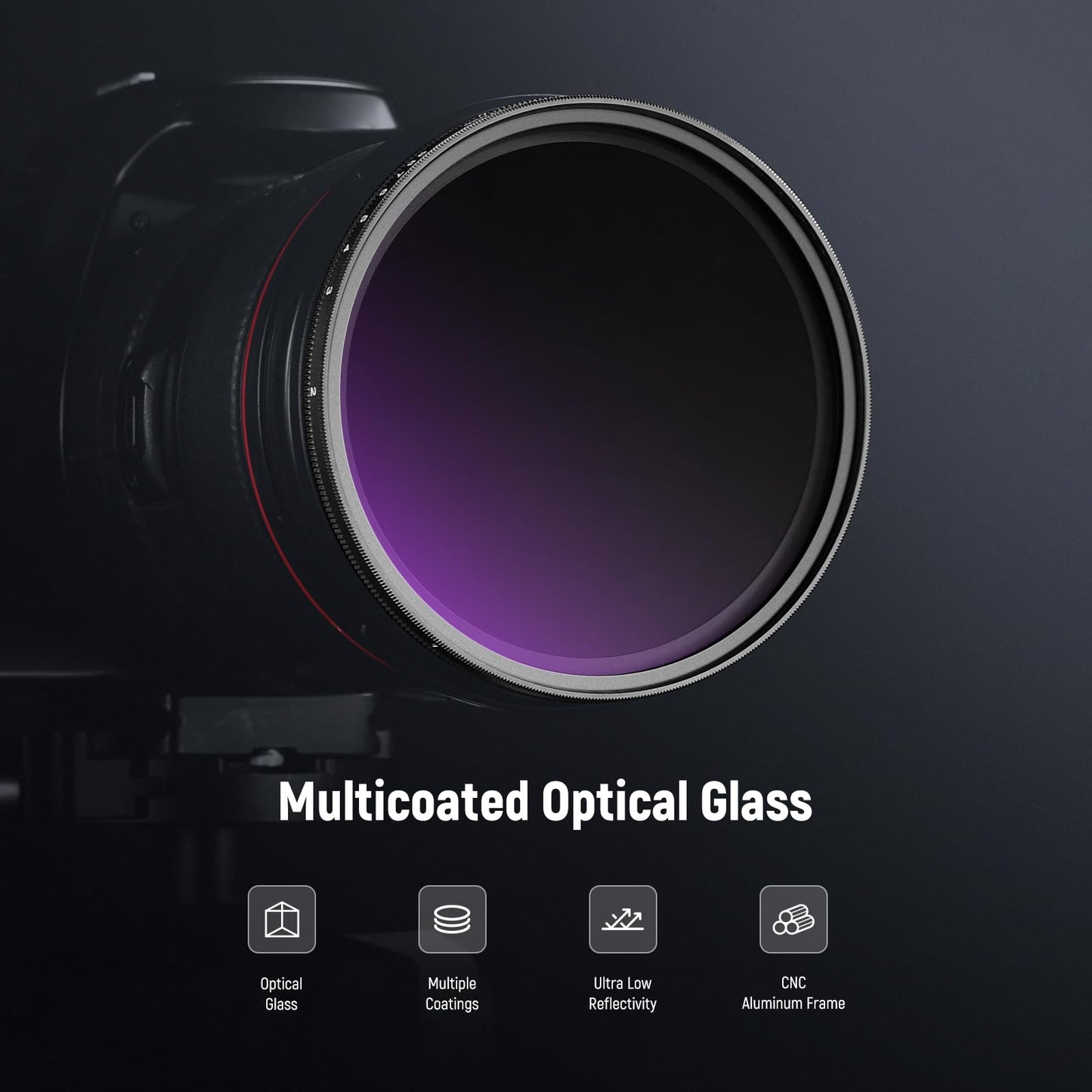 NEEWER 62mm ND2-400 (1-9 Stops) Variable ND Filter with Lens Cap, Lanyard, Cleaning Cloth, Precise Neutral Density Adjustment, Fingerprint & Scratch