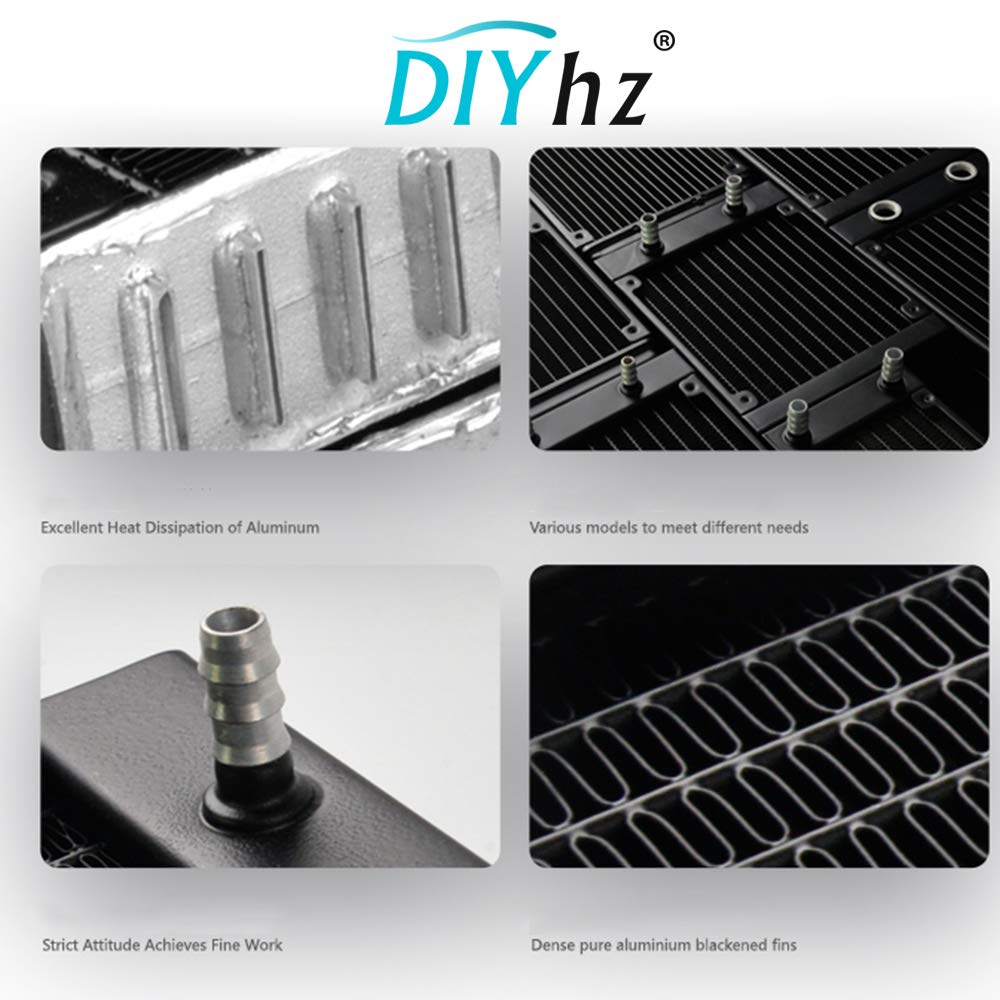 DIYhz Water Cooling Computer Radiator, 8 Pipe Aluminum Heat Exchanger Liquid Cooling Radiator Heat Sink 80mm with Fan for CPU PC Laser Water Cool