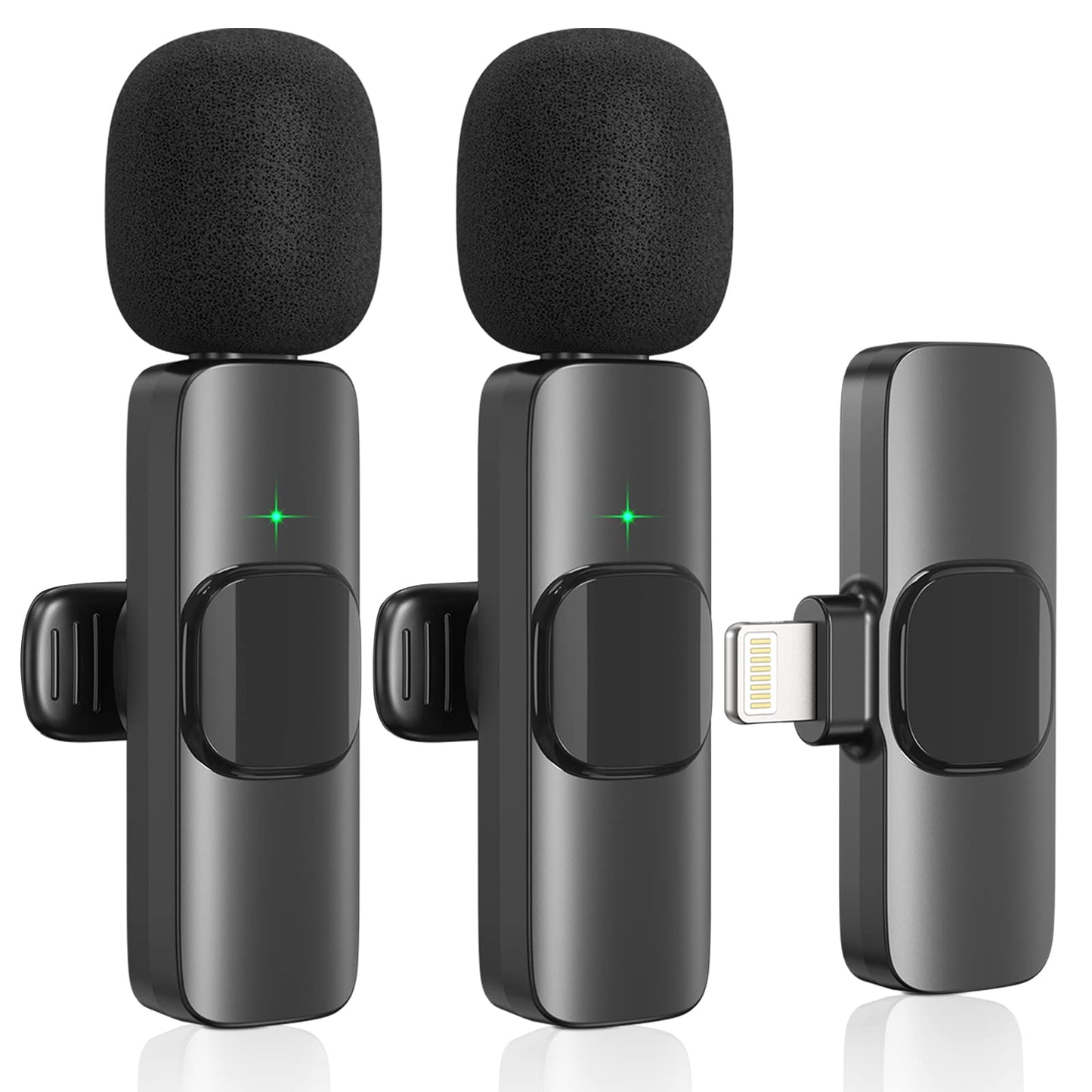 JUMAOCIO Wireless lavalier Microphone, Microphone for iPhone,2-in-1 for iPhone and iPad, Interview,Live Steam?Youtubers?Vloggers?TikTok