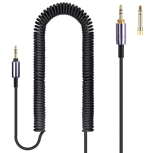 FAAEAL ATH-M50xBT Coiled Audio Cable Compatible with Audio Technica SR50BT ANC9 Sony WH-1000XM5 XM4 WH-XB910N MDR-1000X Headphones 3.5mm(1/8")…