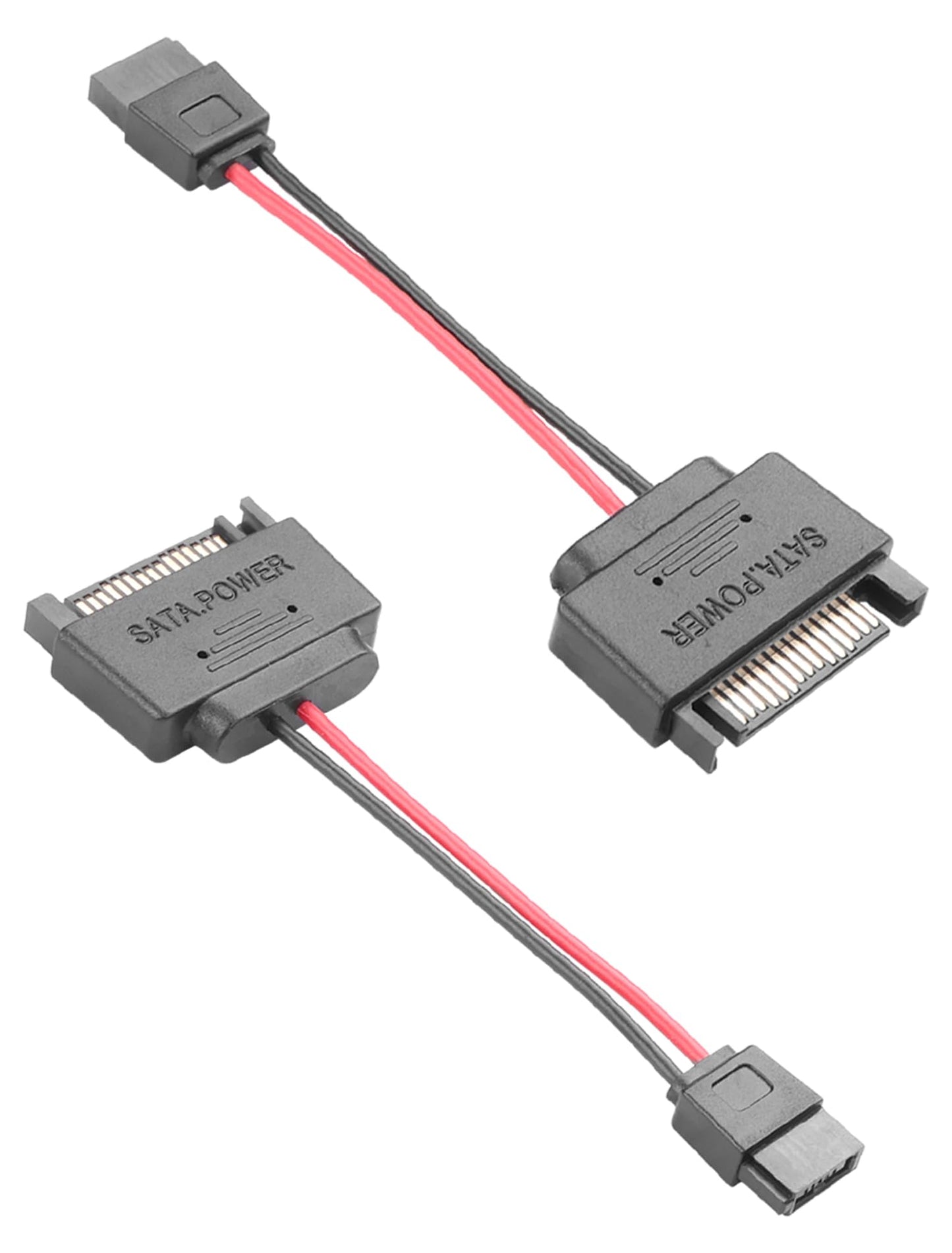 ELFJMZP SATA 15-pin Male to SATA 6-pin Female Adapter Cable Suitable for Slimline Optical Drives 6P Conversion Power Supply 20AWG 4 inches Black(Pack