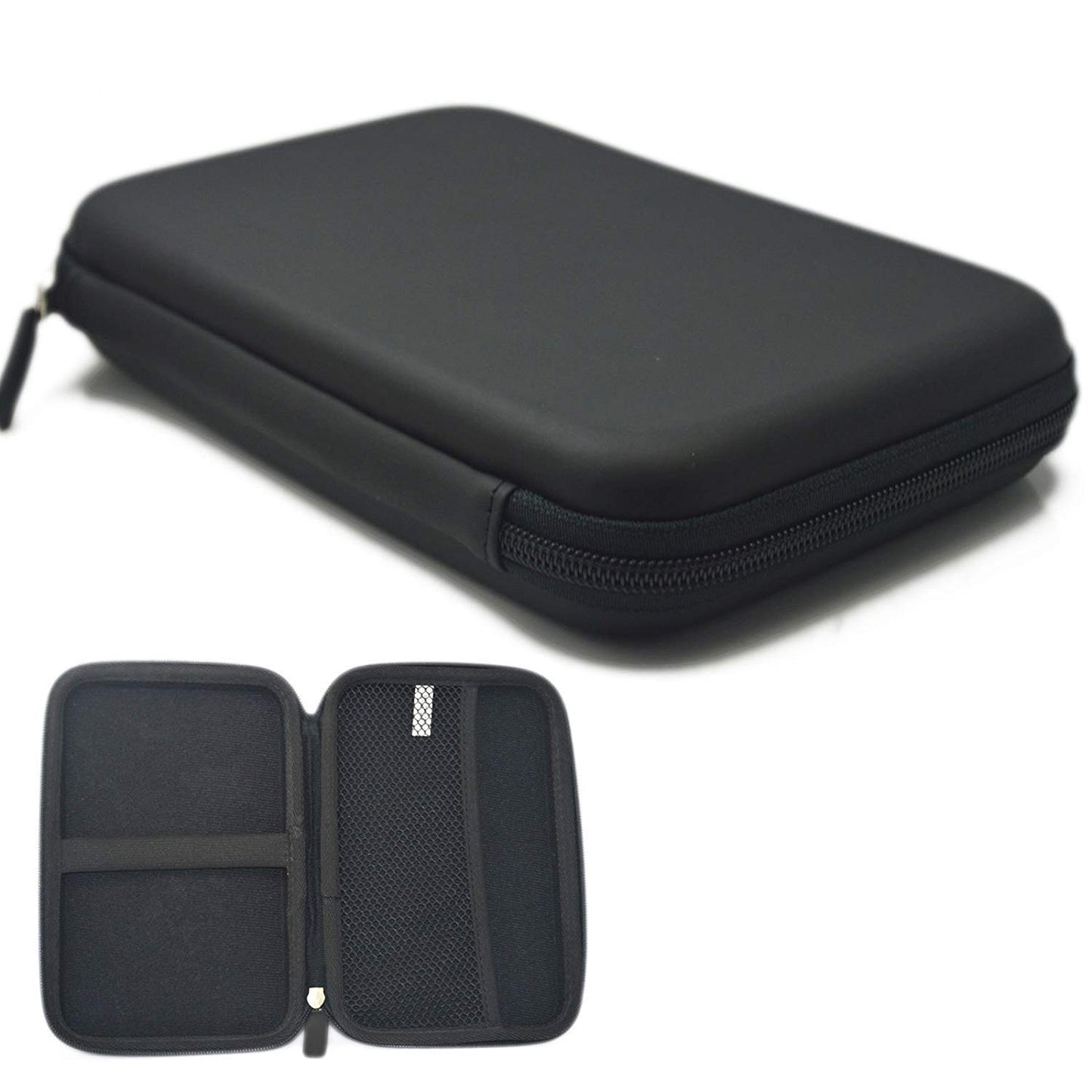 CableVantage 2.5" External Hard Drive Disk Case Portable Power Bank External Battery Bag Hand Carry Zipper Travel Earphone Charege Cable HDD Pouch