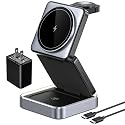 3 in 1 Wireless Charger for iPhone 17 16 15 14 13 12 11 Pro Max Foldable Wireless Charging Station with Night Light for MagSafe Travel Magnetic