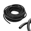 1/4 Inch Wire Loom Split Tubing - 33 ft Cord Protector Electric Wires Covers, Automotive Wire Flexible Conduit, Plastic Wire Cover(1/4"- 33ft, Black)