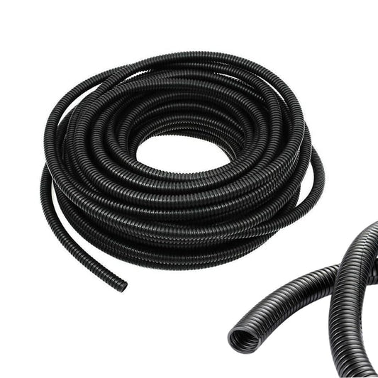 1/4 Inch Wire Loom Split Tubing - 33 ft Cord Protector Electric Wires Covers, Automotive Wire Flexible Conduit, Plastic Wire Cover(1/4"- 33ft, Black)