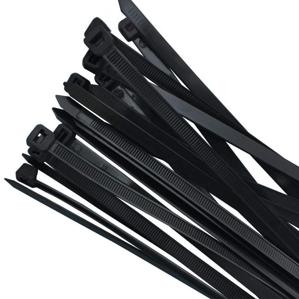 AGAOTIAN Black zip ties large Cable ties Nylon zip ties 16 inch long Zip ties100 per pack Environmentally friendly Industrial quality Uses 3 latches